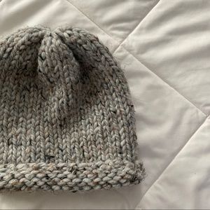 Wool blend chunky knit beanie
